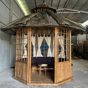 Gazebo bambu Modern untuk rumah, Bar luar ruang sekolah atau bengkel desain Bambus alami