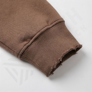 Conjunto Deportivo de Dos Piezas para Mujer, Sudadera con Capucha y Cremallera, Estilo Desgastado, Color Personalizado, Ropa Deportiva de Algodón para Invierno - Product Image 6