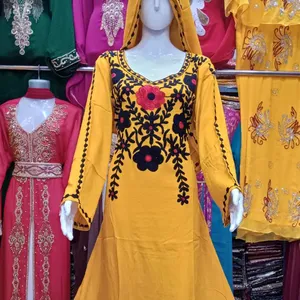 Katoenen Jurk Vrouw Borduren Mooie Kashmiri Kaftans Kimono Vest Kimono Voor Badpak Kimono Romper Jurk Vrouwen Gratis Grootte