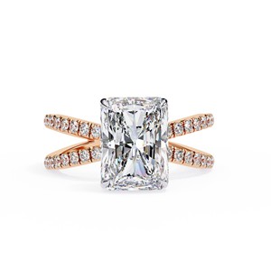 LGD <b>Vintage</b> <b>Gold</b> Luxury Solitaire <b>Ring</b> 2.79 Ct Radiant Cut Moissanite 14K <b>Gold</b> Plated for Wedding or Party Diamond <b>Ring</b> - Product Image 6