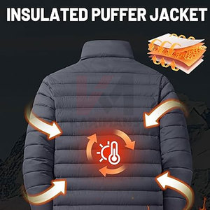 Custom Mens Lightweight Puffer Jacket Loose Fit Water Resistant <b>Bubble</b> <b>Coat</b> Warm Insulation OEM Manufacturer Wholesale Supplier - Product Image 3