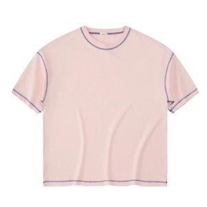 Camiseta personalizada de alta calidad, en blanco de gran tamaño con camiseta lisa Camiseta de algodón Gsm, camisetas transpirables básicas de manga corta con etiqueta privada - Product Image 3