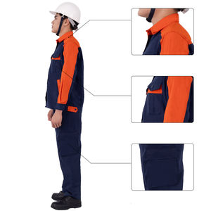 Conjunto de uniformes industriales transpirables de dos piezas Material de algodón y poliéster para trabajo - Product Image 2