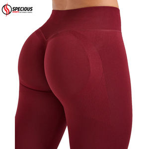 Servicio OEM, Mejor Precio del Fabricante, Leggings Personalizadas para Mujer con Logotipo en la Cintura, Ropa de Yoga Profesional, Mallas Color Marrón Sólido - Product Image 3