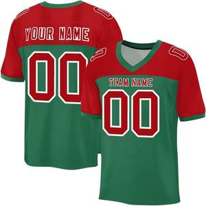 Equipo personalizado camisetas de fútbol tela de malla transpirable secado rápido poliéster OEM manga rayas transferencia de calor para el nombre del logotipo de talla grande - Product Image 5