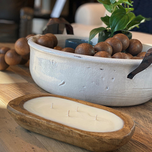 Newly Attractive Design Vintage Mango Wooden Long <b>Candle</b> Dough Bowl Hand Carved Soy <b>Candle</b> Bowl Natural Wood for Decoration Home - Product Image 3