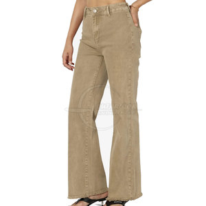 Pantalones vaqueros anchos con lavado ácido para mujer a la moda, pantalones vaqueros anchos con lavado ácido para mujer de Color personalizado - Product Image 3