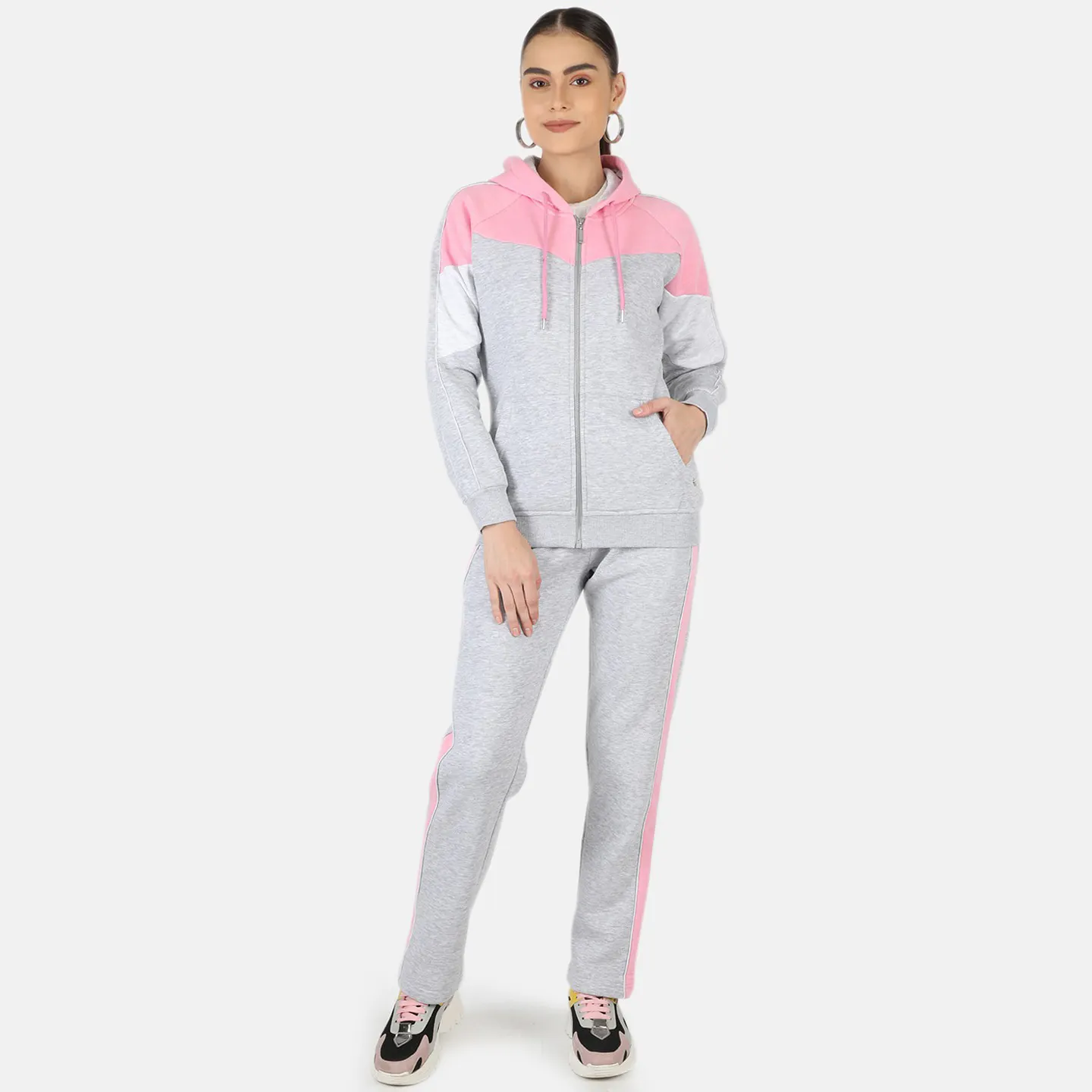 Custom Logo Fleece Workout Sports Two Pieces Women Tracksuit Set Manufacture Hot Selling