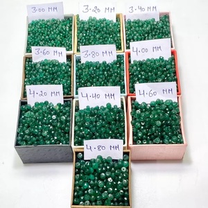 Cuentas de piedras preciosas sueltas facetadas de Esmeralda Natural de 4mm de varios tamaños, verde para hacer joyas, collar, pulsera HAYAAT GEMS - Product Image 1