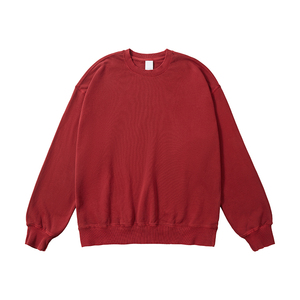 Sweat-shirt surdimensionné en molleton de coton 100% pour hommes, col en O, long pull brodé, motif imprimé d'hiver uni - Product Image 4