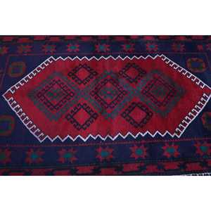 Tapis vintage 4,8 x 7,4 pieds, tapis persan turc rouge en laine - Product Image 5