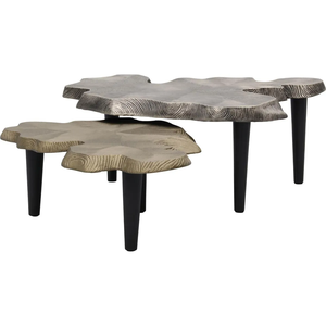 Mesa de Centro Moderna de Aluminio Estilo Real con Acabado Dorado Mate Negro, Mesa de Centro de Baja Altura para Sala de Estar y Dormitorio - Product Image 3