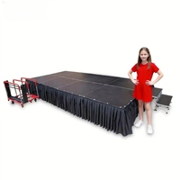 Kit de scène modulaire QuickLock en aluminium 8'x8' pour intérieur/extérieur, idéal pour mariages, concerts, fêtes et remises de diplômes