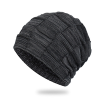Gorro de punto acrílico a cuadros, cálido y suave, con forro polar, estilo jumbo, tipo rasta, holgado, con bordado 3D, para invierno 2025, venta al por mayor