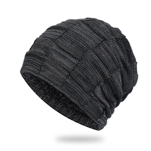 Gorros de Punto Acrílico con Forro Polar Cálido y Suave para Invierno 2025, Gorros Holgados y Desgastados Estilo Rasta para Hombre, Venta al por Mayor - Product Image 2