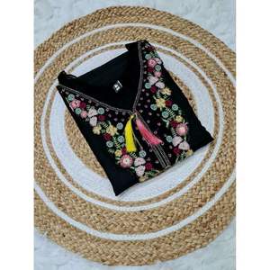 Mousseline pure avec broderie de séquence travail Salwar Suit Set d'Inde - Product Image 5