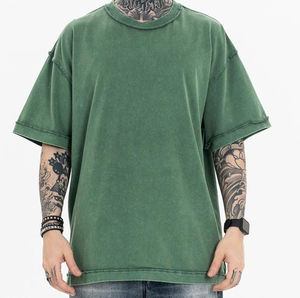 Camiseta de Algodón Extra Grande y Pesada, Estilo Casual Urbano, Corte Holgado, Moderna, Cómoda para Uso Diario, para Hombre - Product Image 5