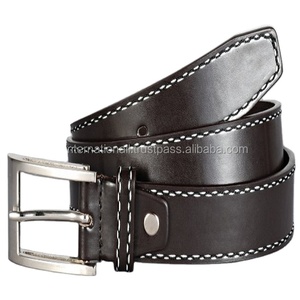 เข็มขัดหนังแบบเรียบง่ายสำหรับผู้ชายเข็มขัดแบบกลัดชุบนิกเกิลไม่ขึ้นสนิมทำตามสั่ง - Product Image 1