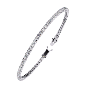 Bracelet à maillons ovales en or 14 carats pour femme avec diamants de laboratoire en or blanc de 3,90ct-Bracelets et bracelets en diamant cloutés" - Product Image 4