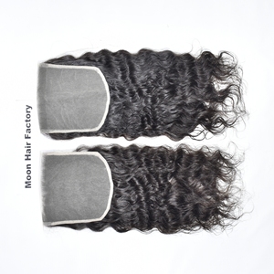 Extensions de cheveux humains de qualité supérieure, de type closure, bouclées, douces, à cuticules alignées, de qualité temple indienne, tissées à la machine, à simple trame. - Product Image 3