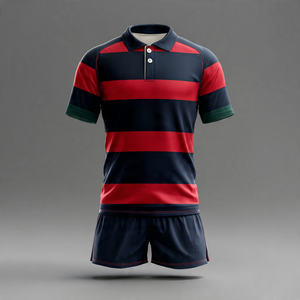 Tenue de rugby personnalisée avec nom d'équipe, 100% polyester, maillot de football, shorts, ensembles, uniformes d'entraînement de football - Product Image 6