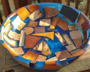 Plateau de service en bois de conception brillante de SCI avec le bois de manguier matériel de bol de puce et de trempette avec l'autocollant personnalisé enduit de résine et le prix bas - Product Image 4