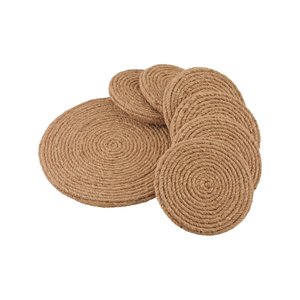 Premium Collection Round <b>Jute</b> <b>Placemats</b> Hemp Rope Insulation Table Mats Hand Woven Round Cushions Cups Coasters - Product Image 2