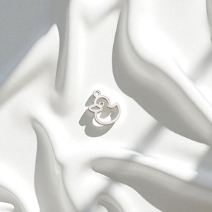 Breloques bébé canard en argent sterling faites à la main pendentif personnalisable pour la fabrication de bijoux - Product Image 4