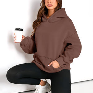 Personalizado al por mayor de peso pesado 100% algodón mujeres sudaderas con capucha de gran tamaño sudaderas con capucha térmicas fabricante de ropa de mujer - Product Image 3