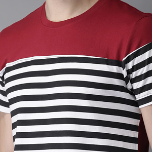 Nouveauté : T-shirts en tricot rayés pour hommes, 100% coton, écologiques, service personnalisé ODM/OEM auprès d'un fournisseur bangladais, faible MOQ - Product Image 2