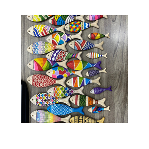 Decoración de pared de peces de madera antigua, pez colgante de madera pintado de Vietnam, decoración Náutica para interiores y exteriores, arte de pared, precio de fábrica - Product Image 6