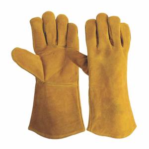 High Heat Resistance Cow Split Leather Welding <b>Gloves</b> Heavy Duty Industrial Safety <b>Gloves</b> Anti-Static Tear-Resistant - Product Image 1