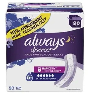 Serviettes d'incontinence Always Discreet Plus, absorption extra forte, longues - Product Image 1