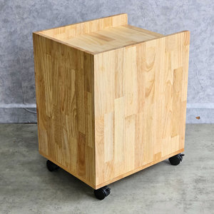 Rubber Wood Minimalist 3-Compartment Mobile Personal <b>Locker</b> 40x50x55cm-TCN68044 - Product Image 6