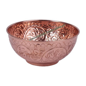 Cuenco para mezclar de cobre tallado en relieve-Cuenco para servir de fiesta de diseño moderno para batir huevos de caramelo de ensalada - Product Image 1