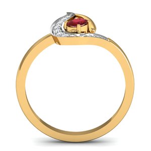 Bague en laiton plaqué or 18 carats avec grenat et zircon, forme feuille bohème, vente en gros pour femmes - Product Image 2