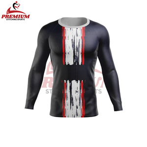 New Rash Guard Men Sublimation <b>Printed</b> Spandex Gym <b>Surfing</b> Diving Compression Shirts Wholesale with Good Quality and Design - Product Image 3