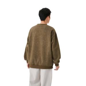 Sweat-shirt en molleton surdimensionné à col rond pour homme, personnalisé, avec logo brodé, imprimé de haute qualité, hiver, coupe classique - Product Image 5