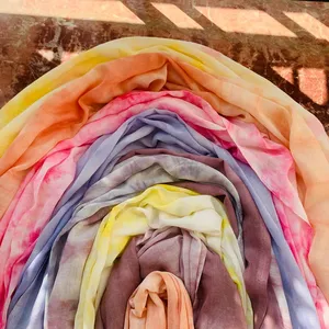 Fransen Poly Viskose Tie Dye Schals in verschiedenen Farben mit Premium-Qualität für den Versand und Made in India