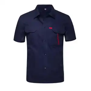 Groothandel Oem Leverancier Zomer Slijtvaste Arbeidsbescherming Custom Knoop Up Werk Shirts Unisex
