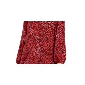 NY Collection Top da donna in chiffon rosso con maniche a vescovo, stampato, con scollo a V, stile casual, taglia Petite XL - Product Image 3