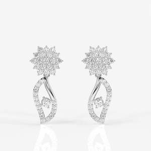 Elara Designer Sterling Silver <b>Earrings</b> with Moissanite <b>Diamond</b> Luxury Fashion Accessory - Product Image 5