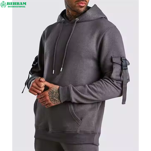 Survêtement de sport d'hiver unisexe de haute qualité, personnalisé, épais, pour la course et les loisirs, à manches longues, avec broderie effet vieilli et effet superposé - Product Image 5