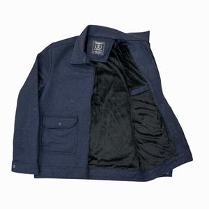 Chaqueta de bombardero Varsity de lana delgada vintage informal para hombre AZUL personalizada del proveedor indio directo, chaqueta de invierno 100% de algodón a prueba de viento - Product Image 2