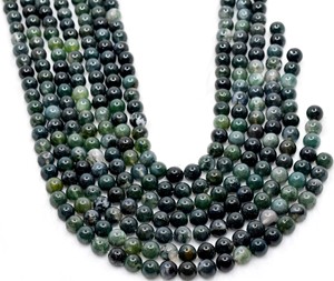 Perles rondes en agate verte naturelle semi-précieuse en vrac pour la fabrication de bijoux 4/6/8/10/12mm - Product Image 5