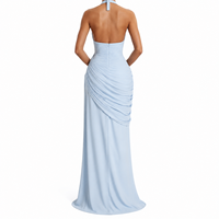 Robe longue maxi dos nu inspirée des créateurs pour femme, robe moulante froncée, collection élégante pour les vacances