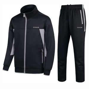 Two-piece <b>Men</b> Sportswear Tracksuit set <b>Slim</b>-<b>Fit</b> Design Full Zip-Up <b>jacket</b> With Stand Collar Great for Gym Streetwear fashion - Product Image 1