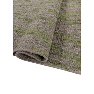 พรมลายเรียบง่าย Indusbar ทำจากขนสัตว์และใยวิสโคส สีเทาและสีดำ ทอแบบเรียบ สำหรับใช้ในบ้าน-ADWV-13014 - Product Image 2