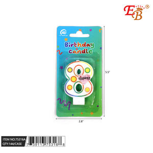 N. 8 5.5 \ "Set di candele di compleanno fatte a mano 144 pezzi per feste di decorazione della casa nuovo anno pasqua Ramadan Diwali scatola di barre di cera paraffina - Product Image 1