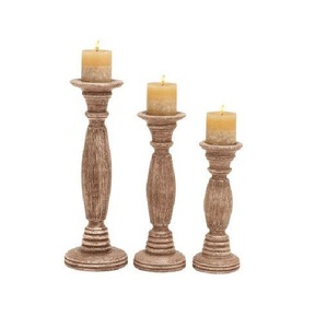 Design classique Design artistique Premium noir et marron en bois artisanat décoratif bougeoir pour mariage et fête - Product Image 3